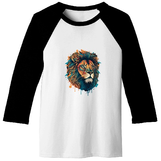 Abstract Lion Baseball Tees