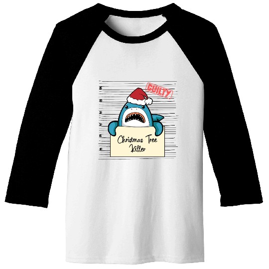 Shark christmas funny prison Baseball Tees