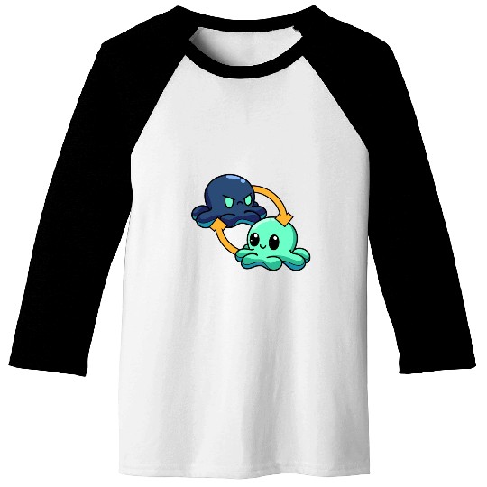 Reversible Octopus Emotional Switch Leisure Baseball Tees