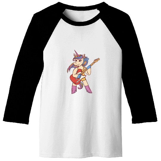 Unicorn Guitarist Guitar Player Baseball Tees