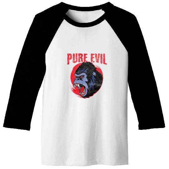 Pure Evil Angry Gorilla Monkey Chimpanzee Baseball Tees