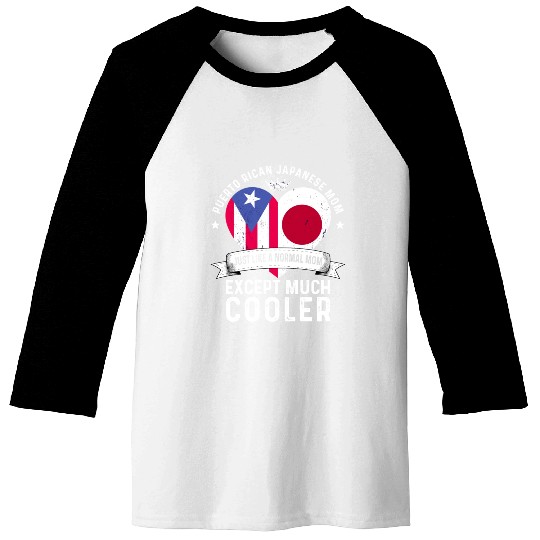 Puerto Rico Flag Japan Mom Mothers Day Women Mama Baseball Tees