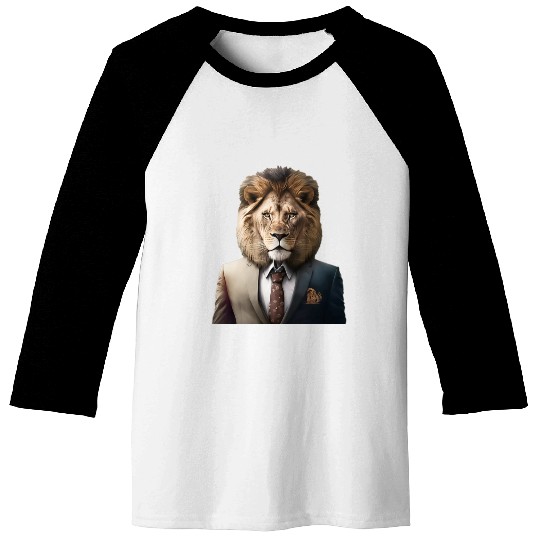 lion in suit portrait style Baseball Tees