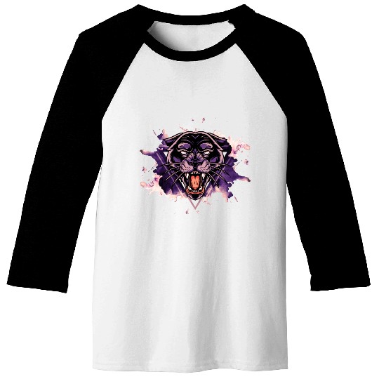 Panther Panter Purple Black Splash Predator Animal Baseball Tees