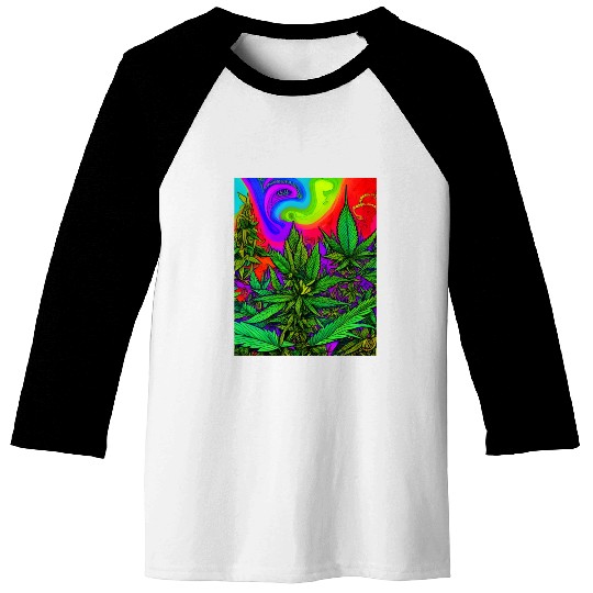 Psychedelic cannabis land Baseball Tees