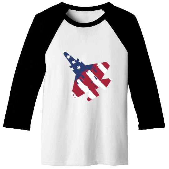 F-35 Lightning Military American Painted Flag Jet Baseball Tees