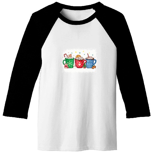 Christmas Hot Chocolate Peppermint Mocha Baseball Tees
