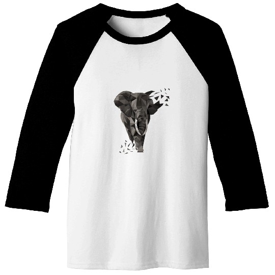 Elephant Gift Idea - Low Poly Elephant Baseball Tees