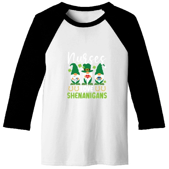 Nurses Love Shenanigans St. Patricks Day Irish Baseball Tees
