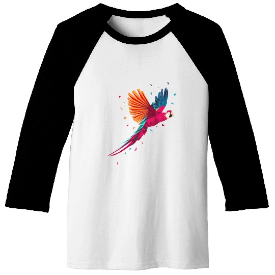 Macaw Parrot Geometric Bird Parakeet Ornitholog Gi Baseball Tees