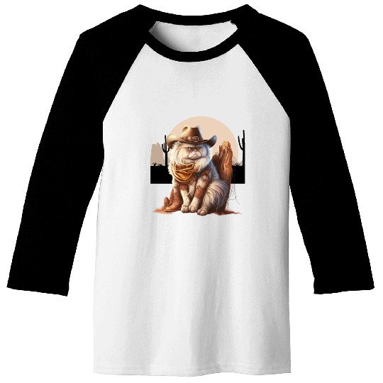 Cat Cowboy Hat meow Cowboy Cat Meme Baseball Tees