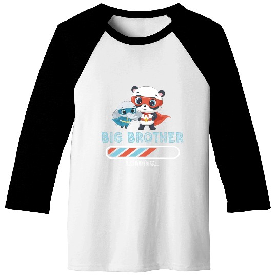 Big brother super hero panda elephant Baseball Tees