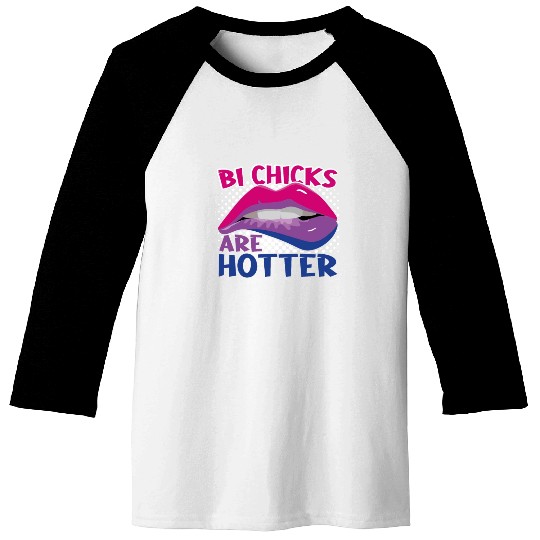 Bi Chicks Are Hotter Bisexual Pride Lips Baseball Tees