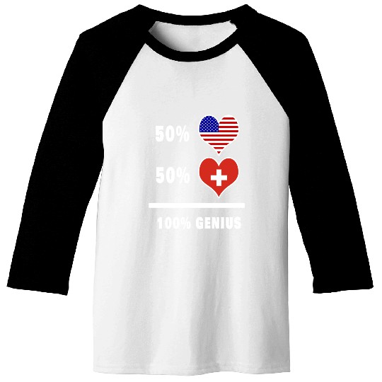 USA and Switzerland 100% genius Baseball Tees