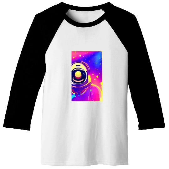 Astronaut neon colors Baseball Tees