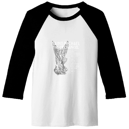 Saint Michael the Archangel Prayer Catholic Tradit Baseball Tees