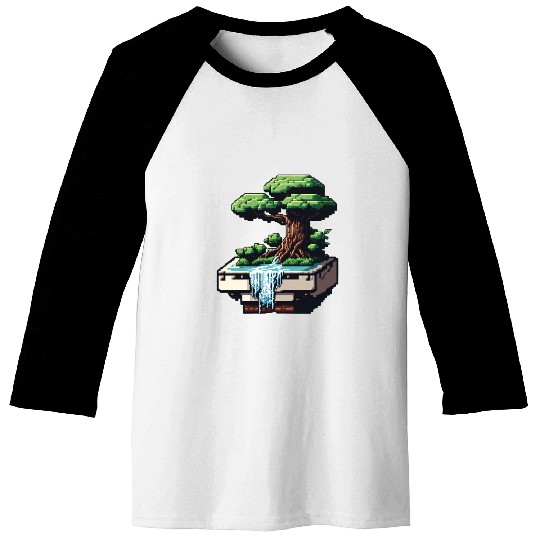 8 Bit Bonsai Tree Baseball Tees