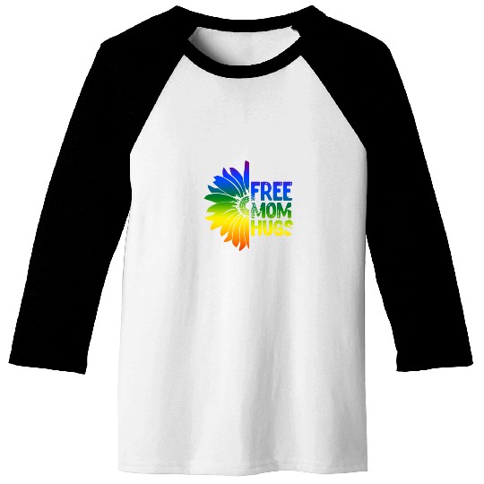 Free Mom Hugs, LGBT Sunflower Baseball Tees