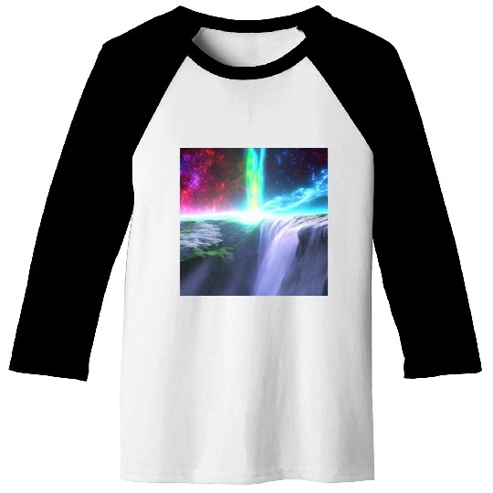 rainbow space waterfall Baseball Tees
