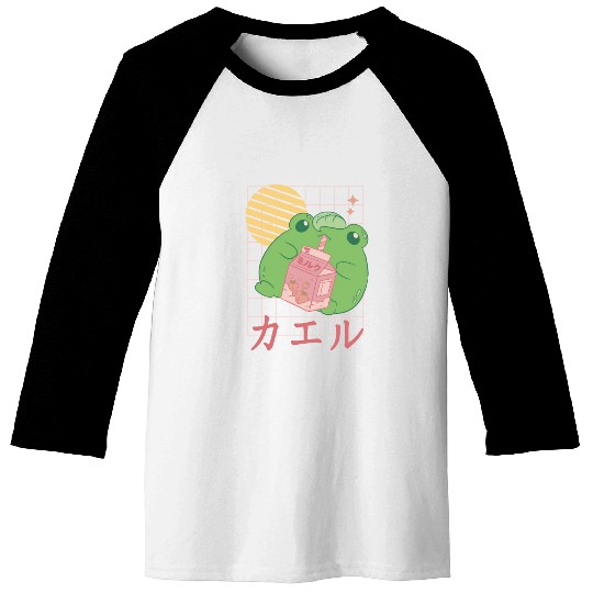 Strawberry Milk Frog Japanese Baseball Tees