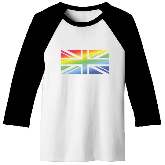 Union Jack / Rainbow Flag (Great Britain / UK) Baseball Tees