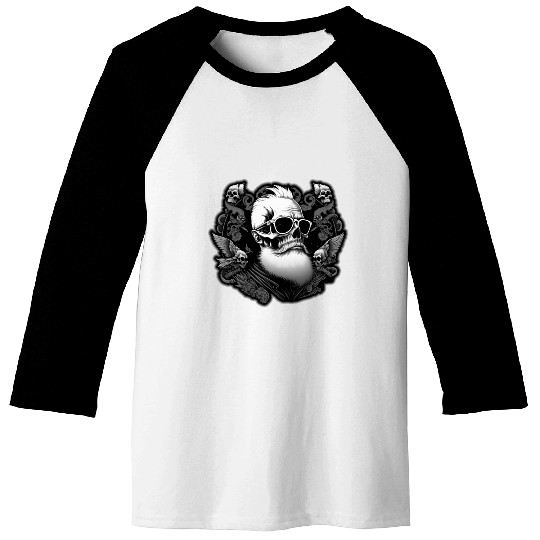 skull with a beard Baseball Tees