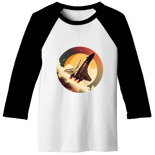 Shuttle Space Ready To The Moon Baseball Tees