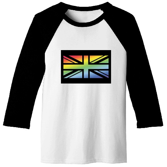 Union Jack / Rainbow Flag (Britain / UK / Poster) Baseball Tees