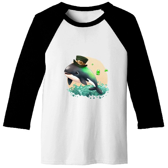 St Patrick's Day Irish Cute Orca Saint Patrick Baseball Tees