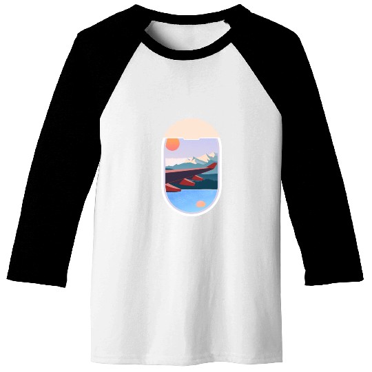 Wanderlust Plane Window Travel Landscape Nature Baseball Tees