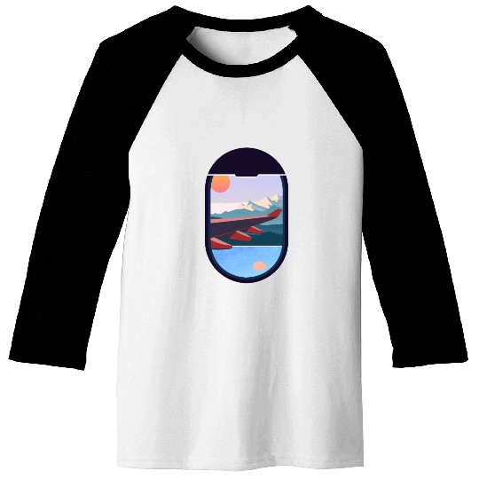 Wanderlust Travel Plane Window Landscape Nature Baseball Tees