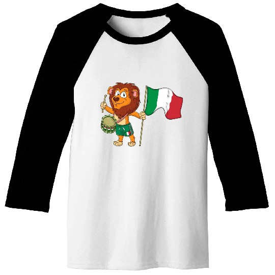 Lion with the Italy flag Baseball Tees