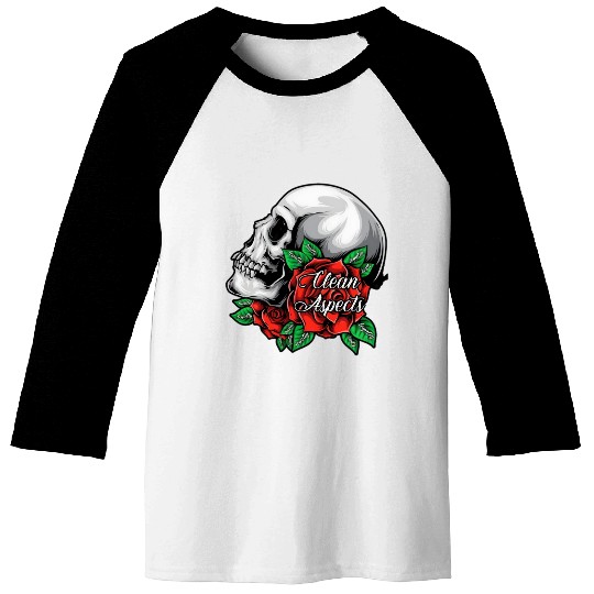 CA SKULL AND ROSES Baseball Tees