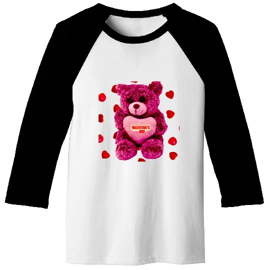 Lovely Valentine's Day Teddy Bear Baseball Tees