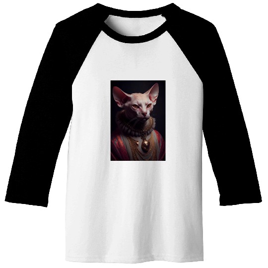 Sphynx King Cat Breed Portrait Royal Renaissance A Baseball Tees
