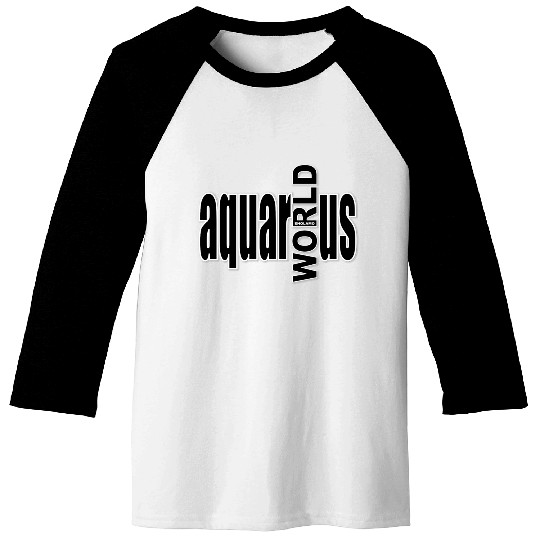 Aquarius WORLD bw Baseball Tees