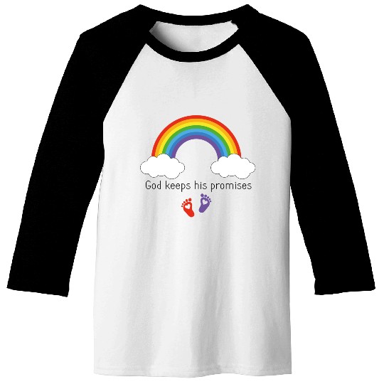 God keeps his promises Rainbow infant gown Baseball Tees