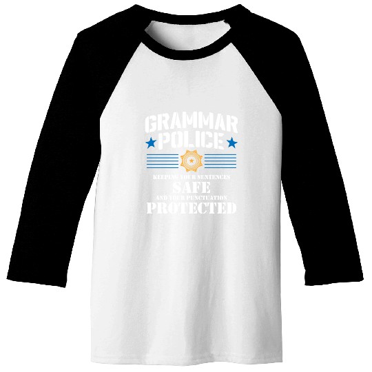 Grammer Police - English Teacher Baseball Tees