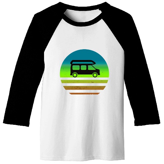 Camper Van Retro Sunset Vintage sun camping Baseball Tees