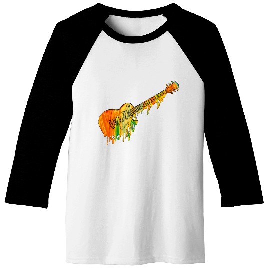Melting Guitar, Guitar Lover Baseball Tees