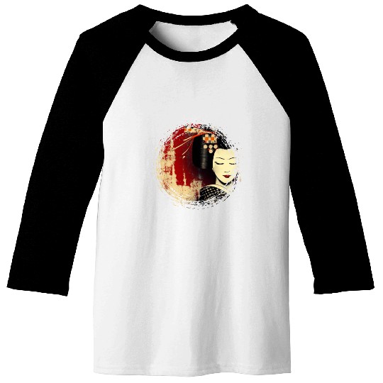 Geisha, traditional digital art, Japan Baseball Tees