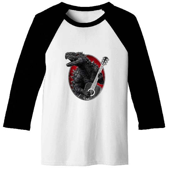 Kaiju playing guitar Baseball Tees