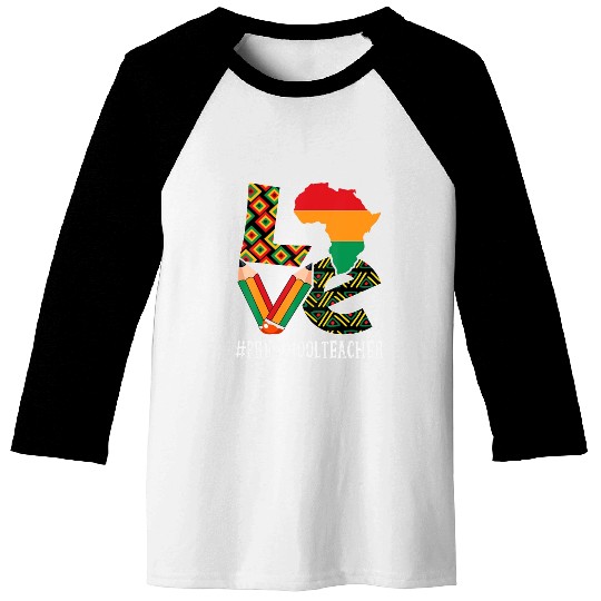 Preschool Teacher Love African American Baseball Tees