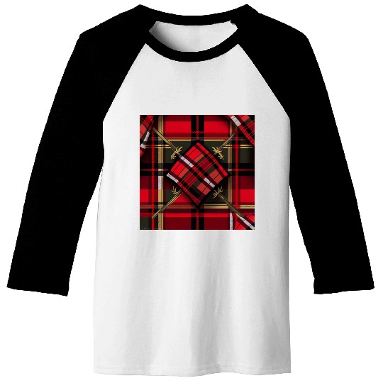 Red Tartan Trellis Baseball Tees