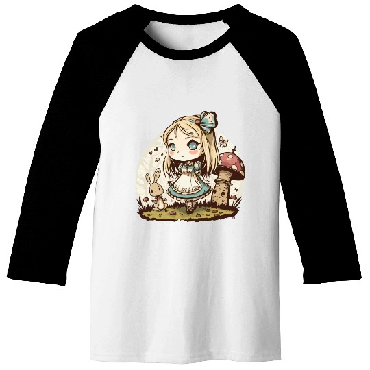 Chibi in Wonderland Baseball Tees