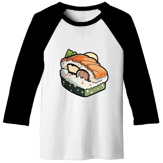 Sushi print Baseball Tees
