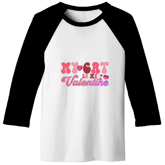 my cat is my valentine Sublimation Baseball Tees