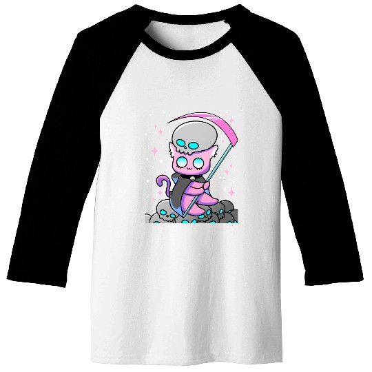 Kawaii Pastel Goth Anime Tarot Card Death Cute Wit Baseball Tees