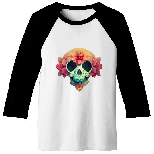 Floral Skull Candy Baseball Tees