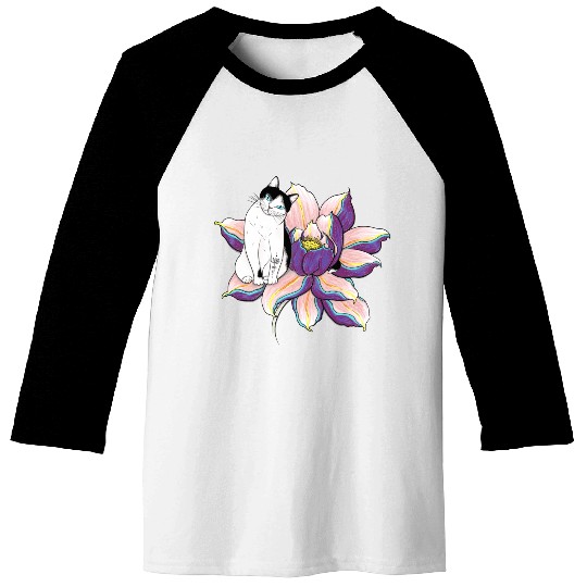 Lotus Cat Baseball Tees